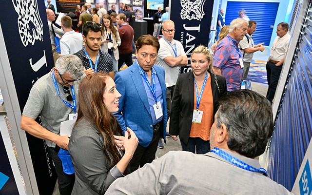 People Looking at Products at the ISS World Expo